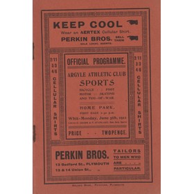 ARGYLE ATHLETIC CLUB (PLYMOUTH) SPORTS MEETING 1911 PROGRAMME