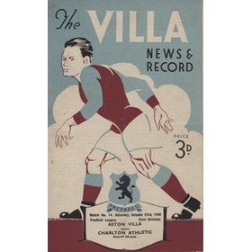 ASTON VILLA V CHARLTON ATHLETIC 1948-49 FOOTBALL PROGRAMME