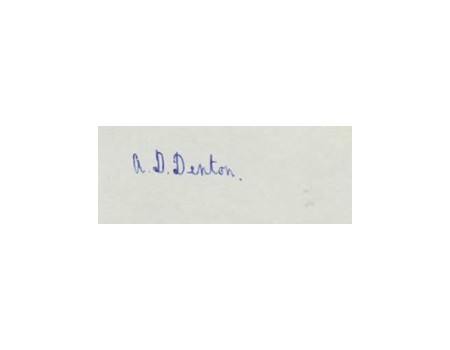ARTHUR DENTON (NORTHAMPTONSHIRE) CRICKET AUTOGRAPH