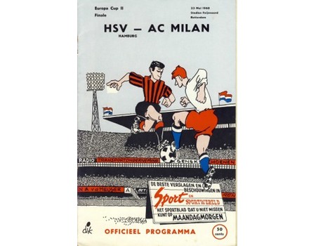 HAMBURG V A.C. MILAN 1968 (ECWC FINAL) FOOTBALL PROGRAMME