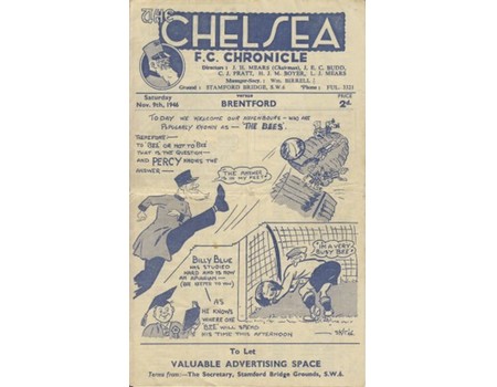 CHELSEA V BRENTFORD 1946/47 FOOTBALL PROGRAMME