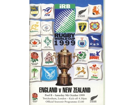 ENGLAND V NEW ZEALAND 1999 (WORLD CUP) RUGBY PROGRAMME