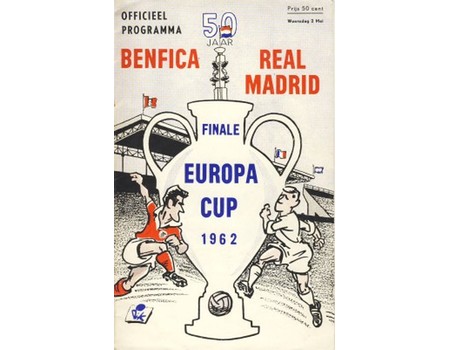 BENFICA V REAL MADRID 1962 (EUROPEAN CUP FINAL) FOOTBALL PROGRAMME