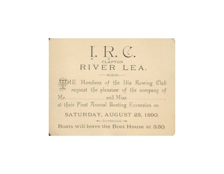IBIS ROWING CLUB (CLAPTON) 1890 INVITATION CARD