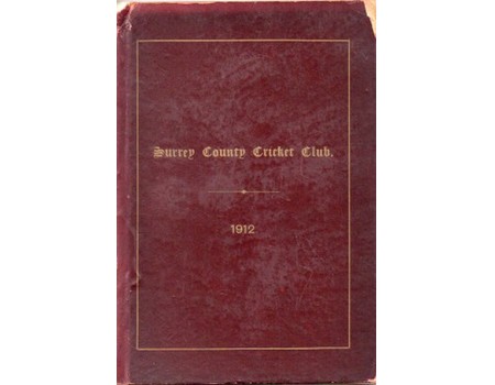 SURREY COUNTY CRICKET CLUB 1912 [HANDBOOK]