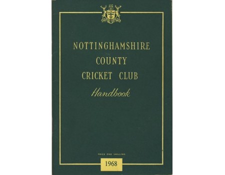 NOTTINGHAMSHIRE COUNTY CRICKET CLUB HANDBOOK 1968