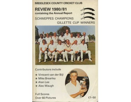 MIDDLESEX COUNTY CRICKET CLUB ANNUAL REVIEW 1980/81
