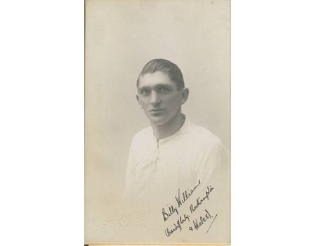 BILLY WILLIAMS (CARDIFF CITY, NORTHAMPTON TOWN & WALES) SIGNED FOOTBALL PHOTOGRAPH