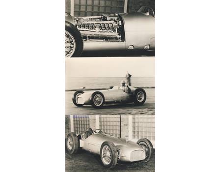 BRM CAR AT 1950 LAUNCH - 4 MOTOR RACING PHOTOGRAPHS