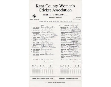 KENT WCA V HOLLAND WCA 1982 (WOMEN
