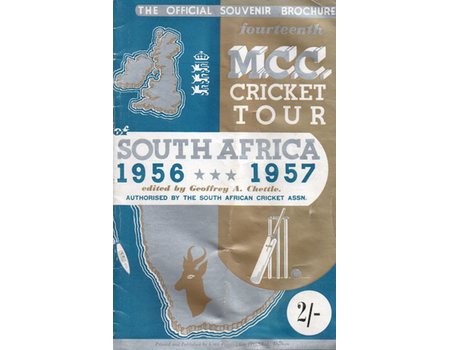 ENGLAND TOUR OF SOUTH AFRICA 1956-57 CRICKET BROCHURE (WESTERN PROVINCE EDITION)