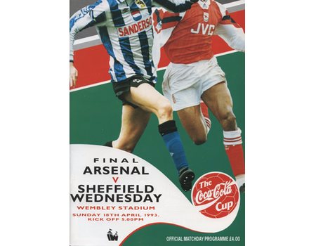 ARSENAL V SHEFFIELD WEDNESDAY 1993 (COCA-COLA CUP FINAL) FOOTBALL PROGRAMME