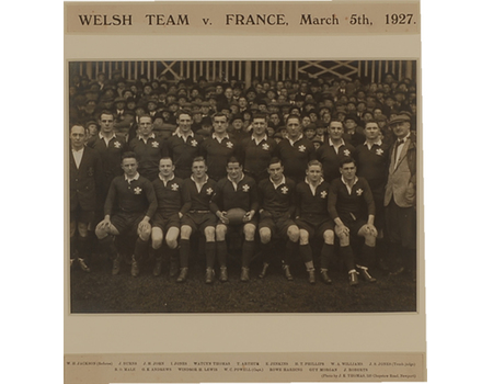 WALES V FRANCE 1927 RUGBY PHOTOGRAPH