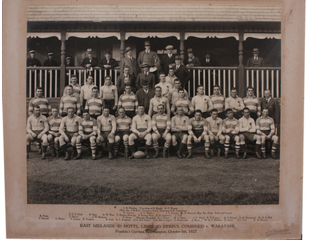 EAST MIDLANDS & WARATAHS 1927 RUGBY PHOTOGRAPH