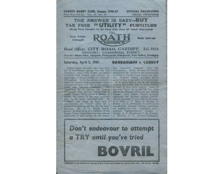 CARDIFF V BARBARIANS 1946/47
