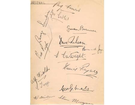 ARSENAL & ALDERSHOT FOOTBALL CLUBS - LATE 1930S SIGNED ALBUM PAGE