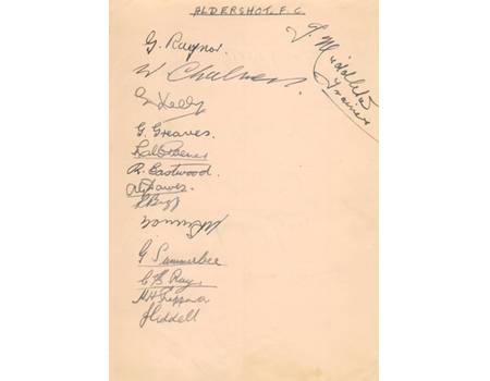 ARSENAL & ALDERSHOT FOOTBALL CLUBS - LATE 1930S SIGNED ALBUM PAGE