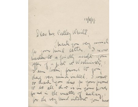 D.J. KNIGHT (SURREY & ENGLAND) 1919 CRICKET LETTER