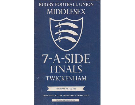 MIDDLESEX SEVENS 1981 SIGNED RUGBY PROGRAMME