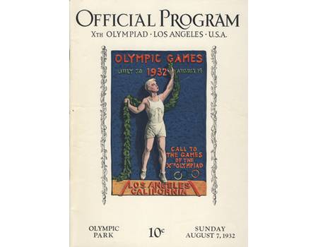 LOS ANGELES OLYMPICS 1932 - 7TH AUGUST OFFICIAL PROGRAM