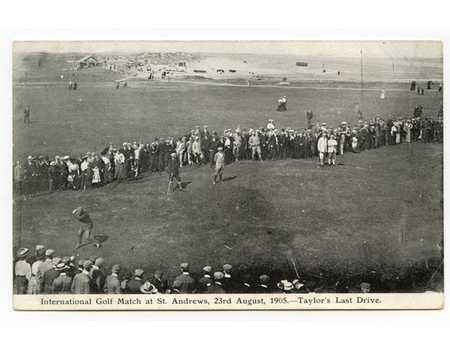 INTERNATIONAL GOLF MATCH AT ST ANDREWS 1905 GOLF POSTCARD