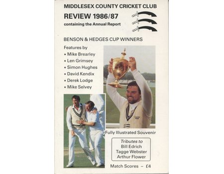 MIDDLESEX COUNTY CRICKET CLUB ANNUAL REVIEW 1986/87