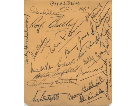 CHELSEA FOOTBALL CLUB 1950 SIGNED ALBUM PAGE