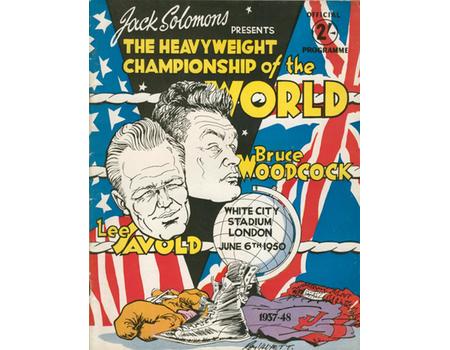 BRUCE WOODCOCK V LEE SAVOLD 1950 BOXING PROGRAMME