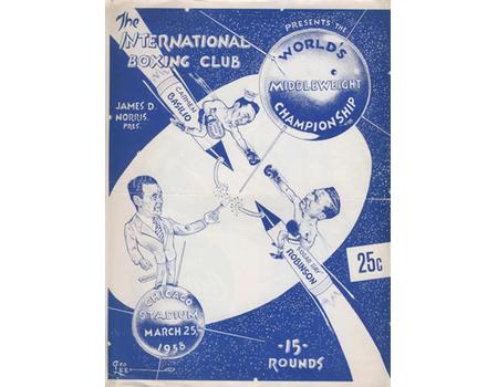 CARMEN BASILIO V SUGAR RAY ROBINSON 1958 BOXING PROGRAMME