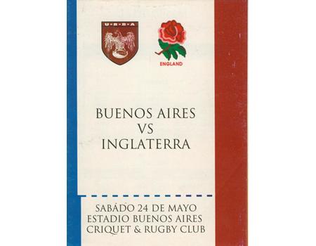 BUENOS AIRES V ENGLAND 1997 RUGBY PROGRAMME