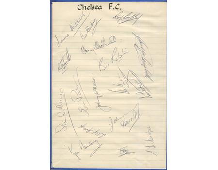 CHELSEA FOOTBALL CLUB 1948 AUTOGRAPH SHEET 
