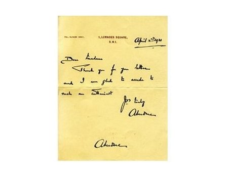 CLARENCE NAPIER BRUCE (3RD BARON ABERDARE) 1931 signed letter