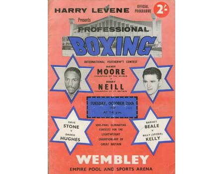 DAVEY MOORE V BOBBY NEIL 1959 BOXING PROGRAMME
