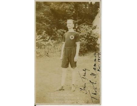 THOMAS HAMMOND 1907 (BLACKHEATH HARRIERS) SIGNED POSTCARD 