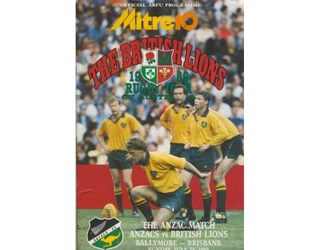 ANZACS V BRITISH ISLES 1989 RUGBY UNION PROGRAMME