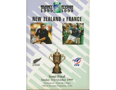 NEW ZEALAND V FRANCE 1999 (WORLD CUP SEMI-FINAL) RUGBY PROGRAMME