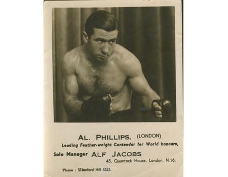 AL PHILLIPS (ENGLAND) BOXING PHOTOGRAPH