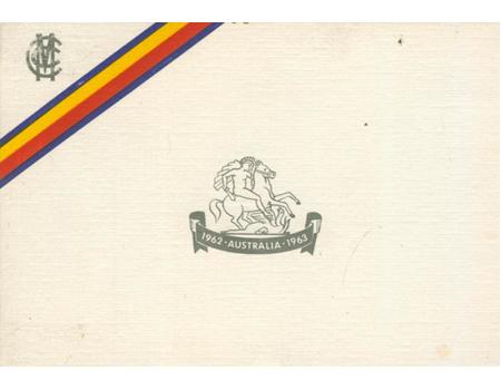 ENGLAND CRICKET TOUR 1962-63 - OFFICIAL CHRISTMAS CARD SIGNED BY BEDSER