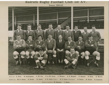 REDRUTH RUGBY FOOTBALL CLUB 1962-63