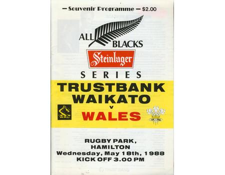 WAIKATO V WALES 1988 RUGBY PROGRAMME