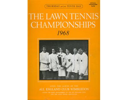 WIMBLEDON CHAMPIONSHIPS 1968 (DAY 10) TENNIS PROGRAMME