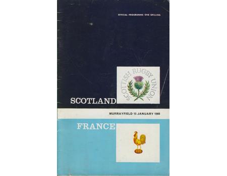 SCOTLAND V FRANCE 1966 RUGBY PROGRAMME