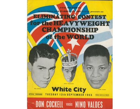 DON COCKELL V NINO VALDES 1955 BOXING PROGRAMME