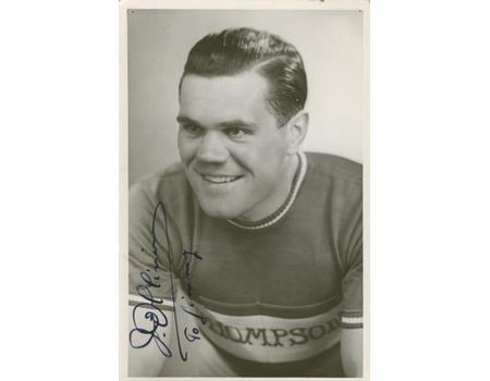 VALERE OLLIVIER SIGNED CYCLING POSTCARD