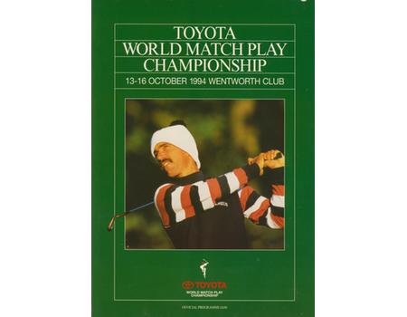 WORLD MATCH PLAY CHAMPIONSHIP 1994 GOLF PROGRAMME