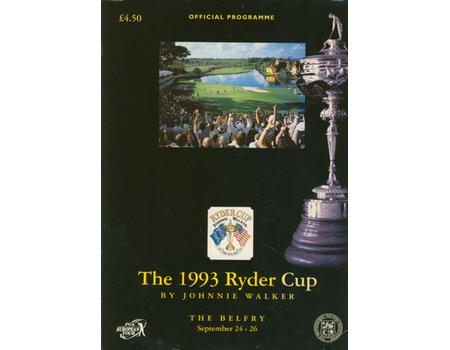 RYDER CUP 1993 (THE BELFRY) OFFICIAL PROGRAMME