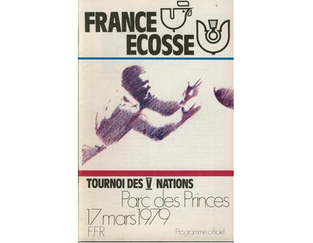 FRANCE V SCOTLAND 1979 RUGBY PROGRAMME