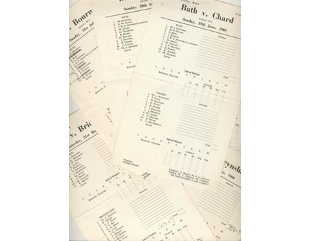 BATH CRICKET CLUB SCORECARDS 1960