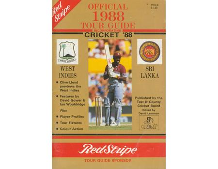 OFFICIAL 1988 TOUR GUIDE. ENGLAND V WEST INDIES & SRI LANKA