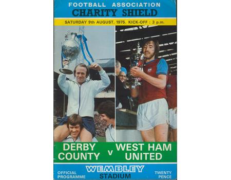 DERBY COUNTY V WEST HAM UNITED 1975 (CHARITY SHIELD) FOOTBALL PROGRAMME
